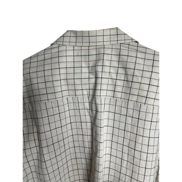 Ivy Crew Shirt Mens Large Linen Blend Check Plaid Button Up Casual‎ Short Sleeve - Picture 6 of 9